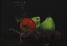 Fruit and Wine 02 - oil on canvas, 9" x 12" - SOLD