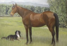 Molly and Kahlua - oil on canvas, 18" x 24"