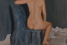 Seated Nude - oil on canvas, 14" x 18"